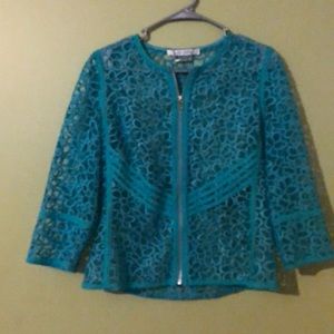 Teal lace blazer